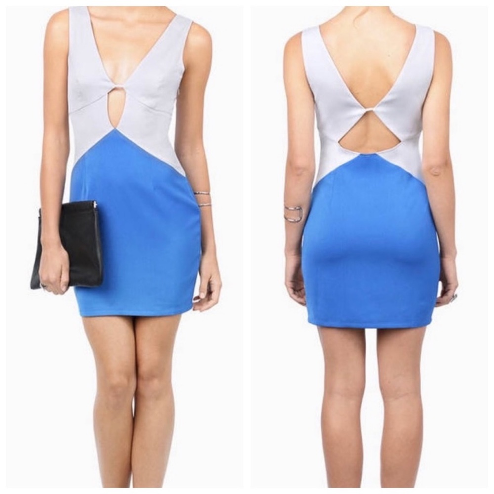 NWT Tobi Deep V Cutout Colorblock Cocktail Dress